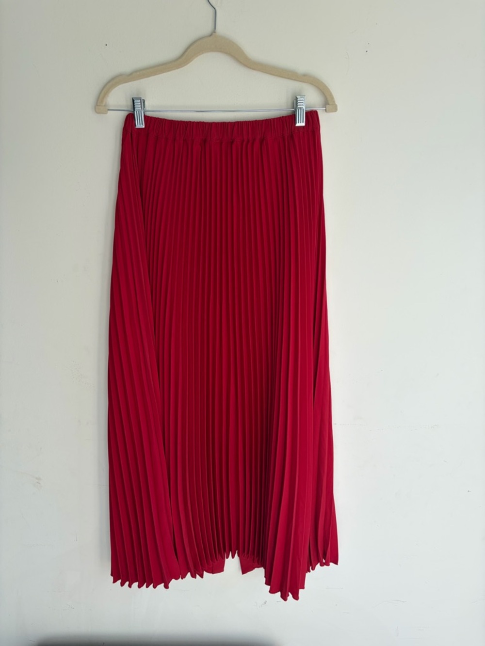 NWT! MAEVE for Anthropologie Red Pleated Button-Front Maxi Skirt Size Small - Picture 7 of 8